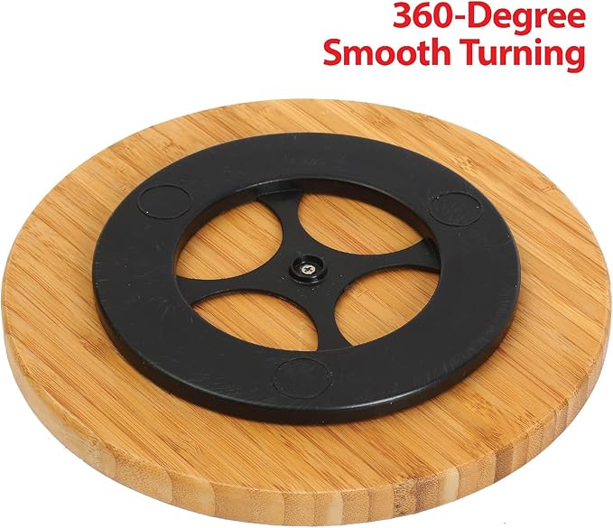 Lazy Susan Turntable Non-Skid Spinner | Bamboo | 10" | YBM Home - Image 2