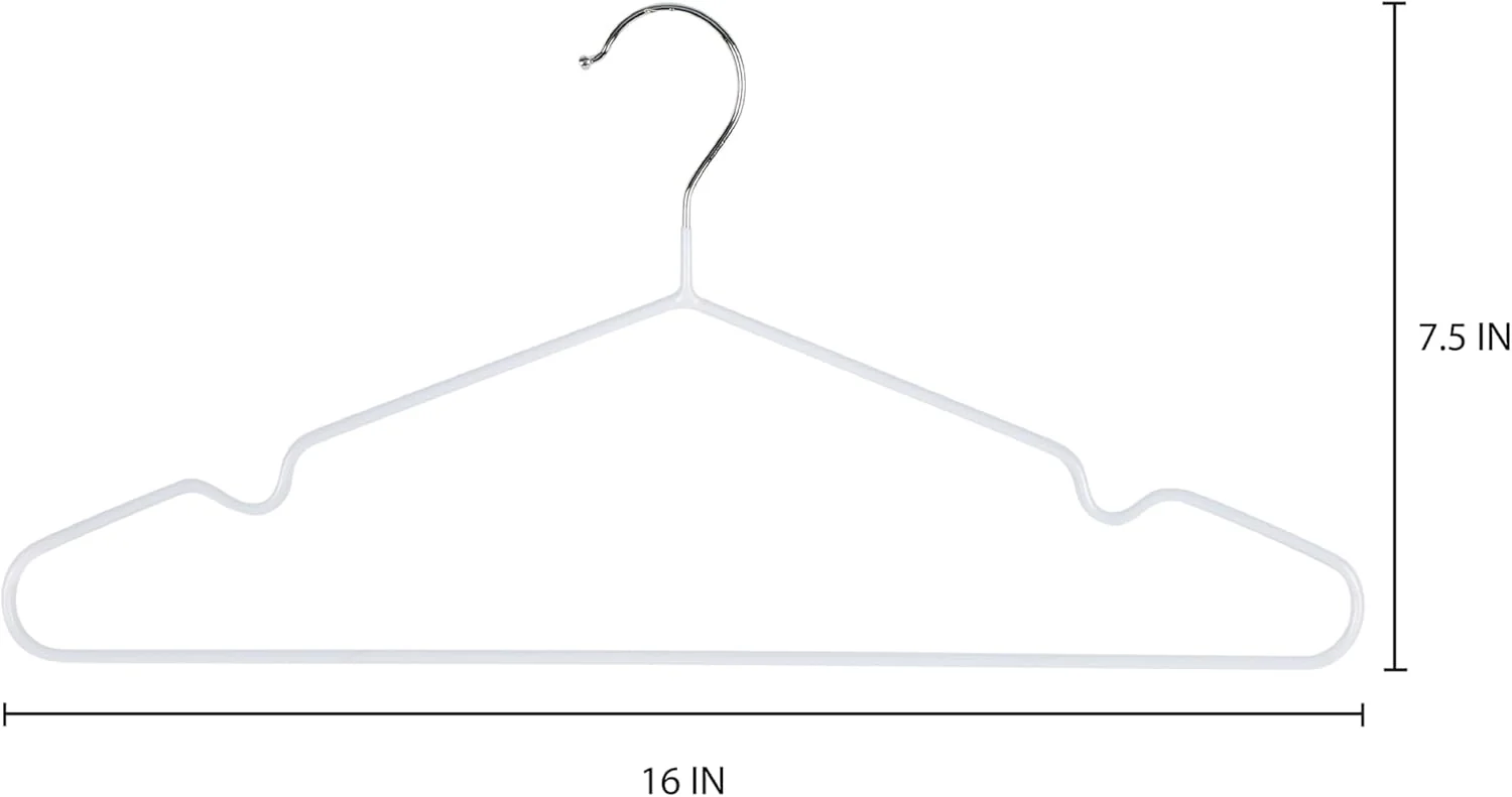 12pk White Flat Metal Hangers 12Pk Simplify - Image 2