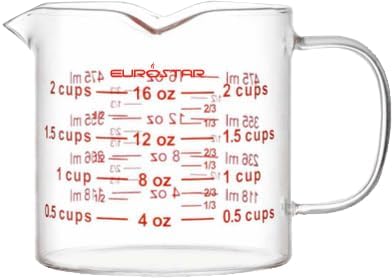 Glass Measuring Cup 16 oz | 2-Cup | Clear | Eurostar