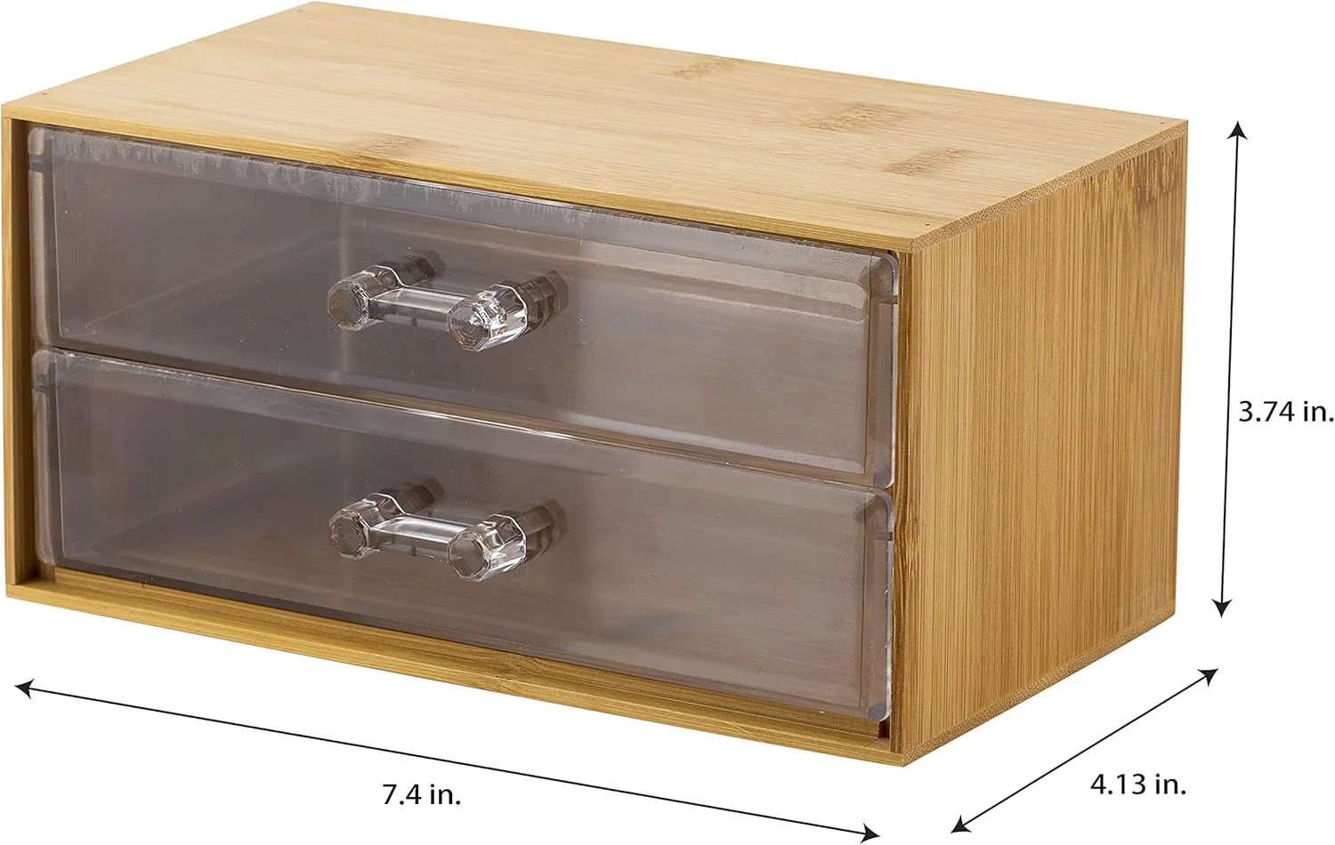 Bamboo Cosmetic Organizer | 2 Drawer | Bamboo Wood | Simplify - Image 3