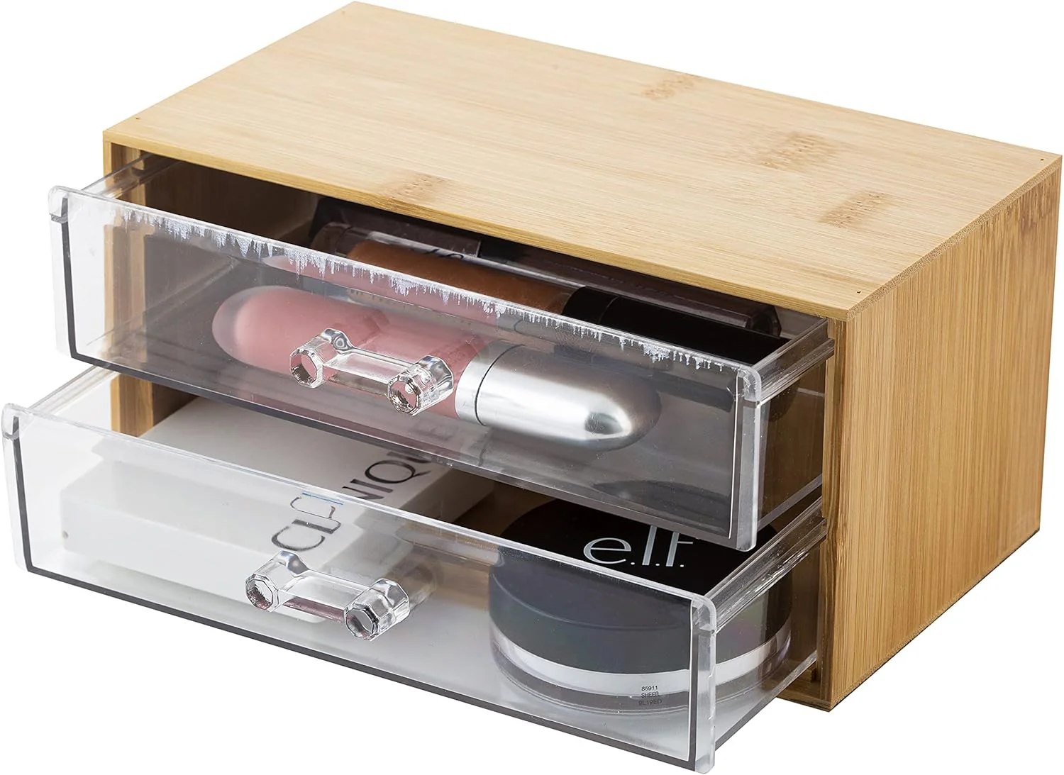 Bamboo Cosmetic Organizer | 2 Drawer | Bamboo Wood | Simplify - Image 4