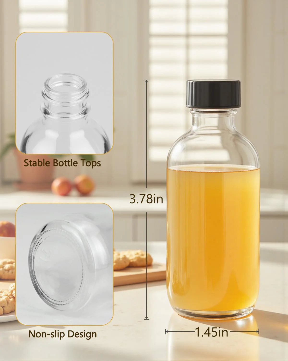Boston Round Glass Bottles | 2oz | Clear - Image 6