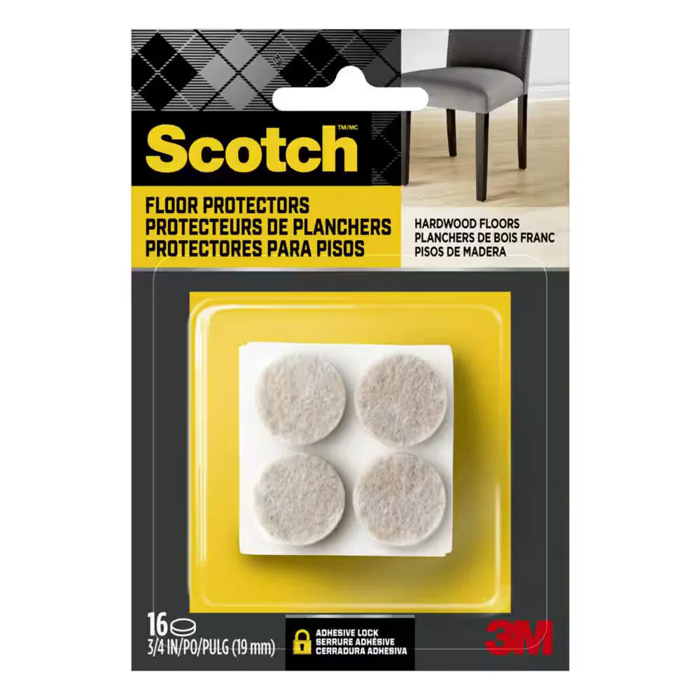 Felt Pads Beige Round 3/4 inch Scotch