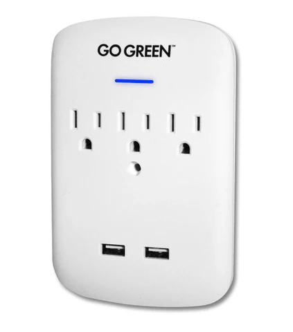 3 Outlet Wall Tap w/2 USB