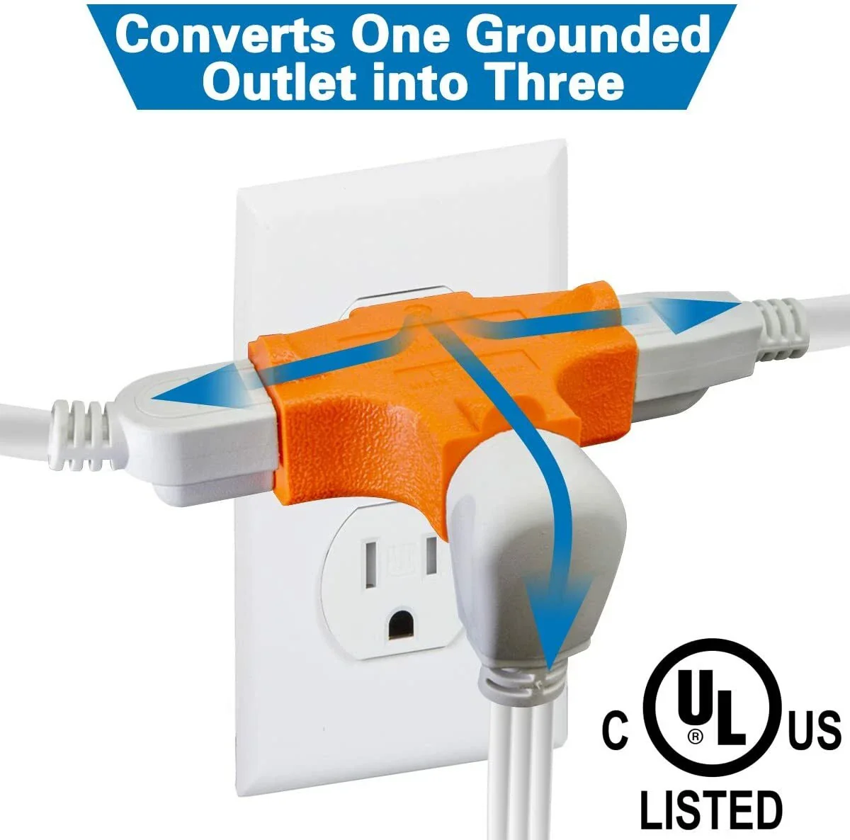 3 Sided 3 Outlet Adapter Powtech - Image 2