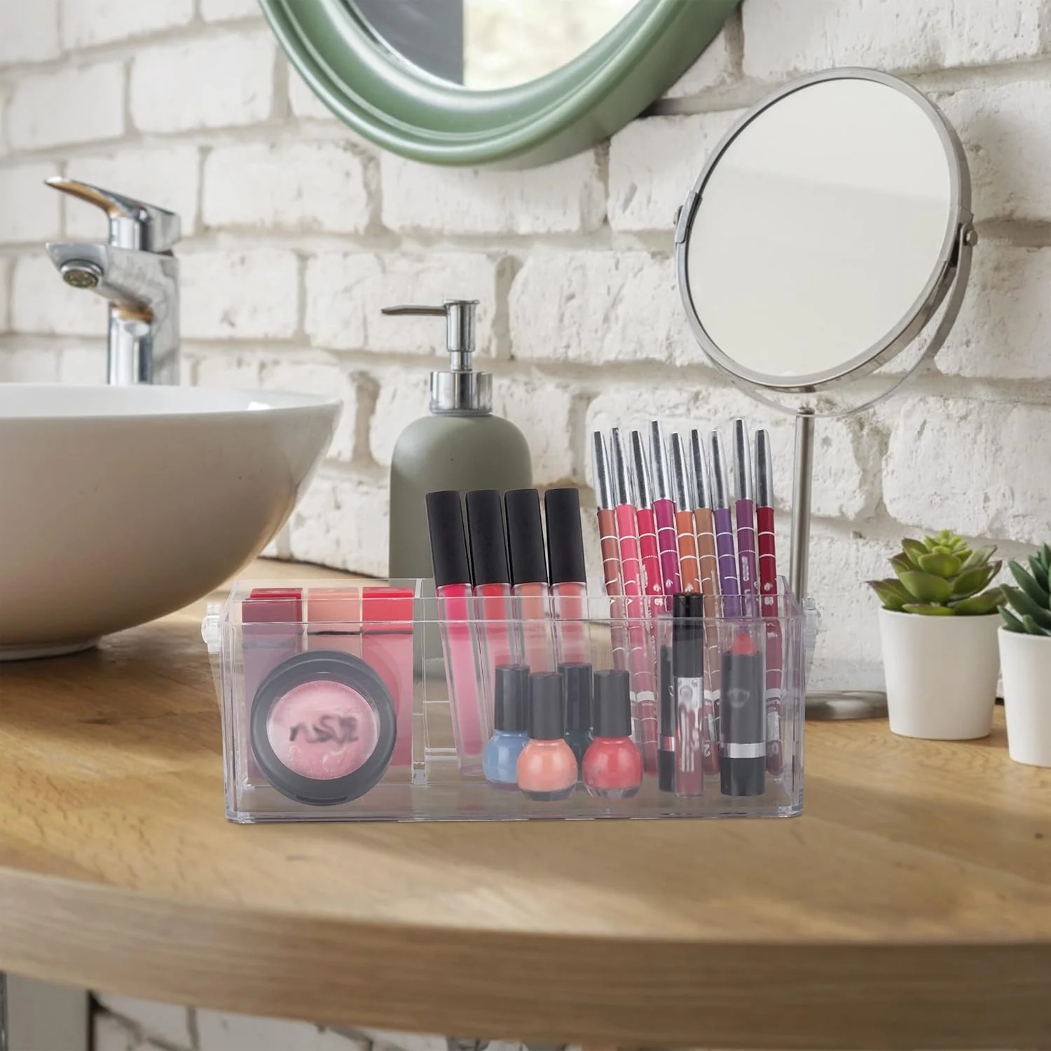 Cosmetic and Jewelry Organizer | 4‑Compartment | Clear | Simplify - Image 3