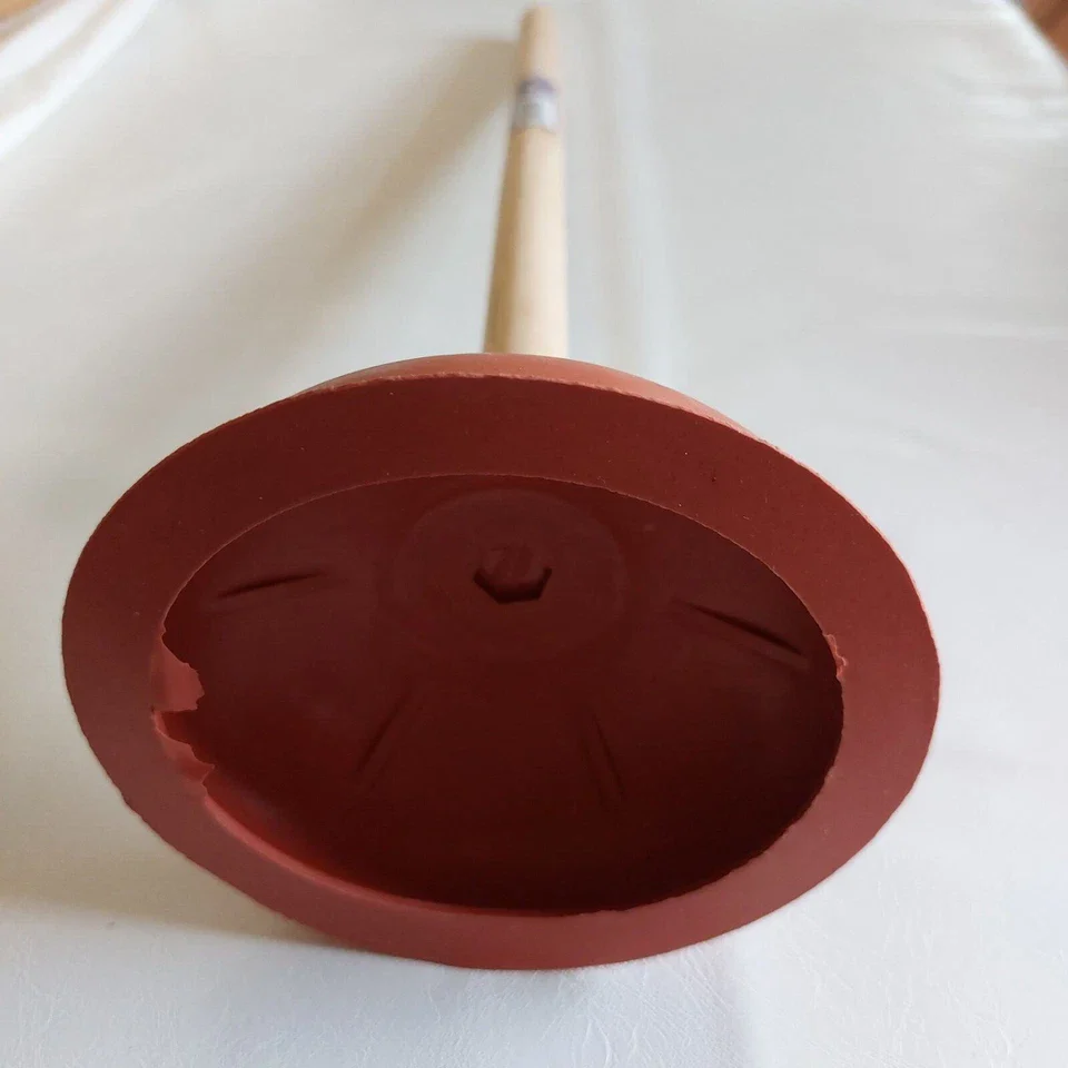 Red Plunger With Wooden Handle | 5" Rubber Cup | Aqua Plumb - Image 4
