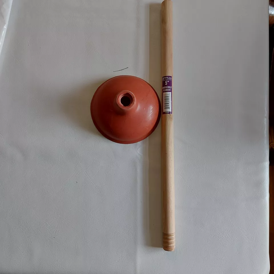 Red Plunger With Wooden Handle | 5" Rubber Cup | Aqua Plumb - Image 5