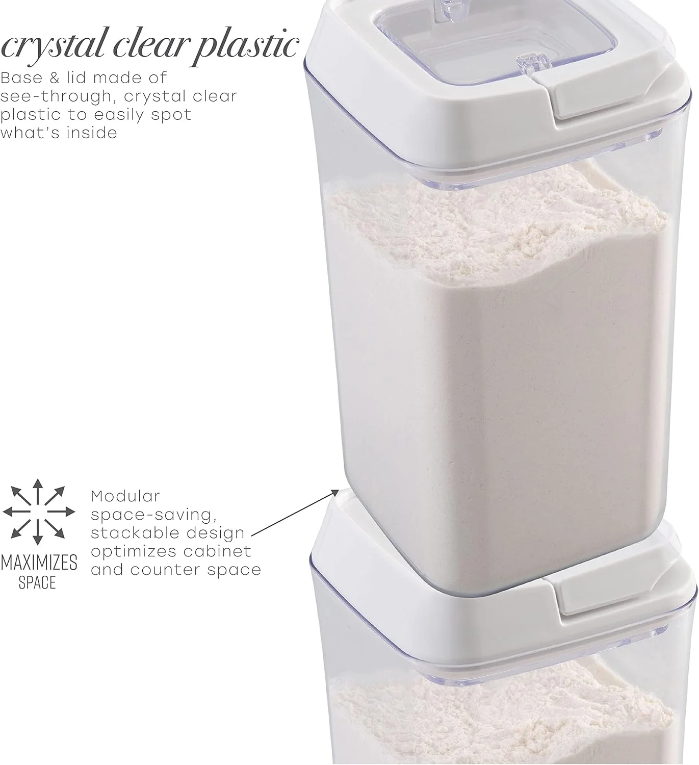 Airtight Food Container Stackable | 1.2 L | Clear plastic | Kitchen Details - Image 5