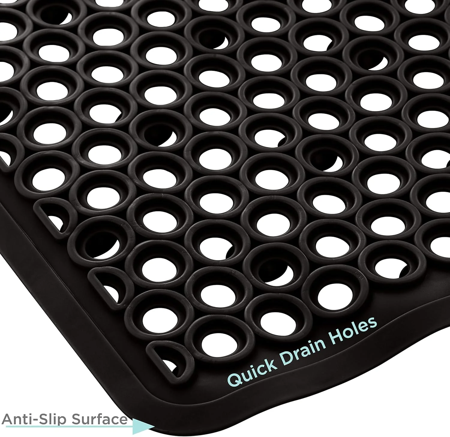 Bath Mat Self‑Draining | 28″×16″ | Matte Black | Bath Bliss - Image 4