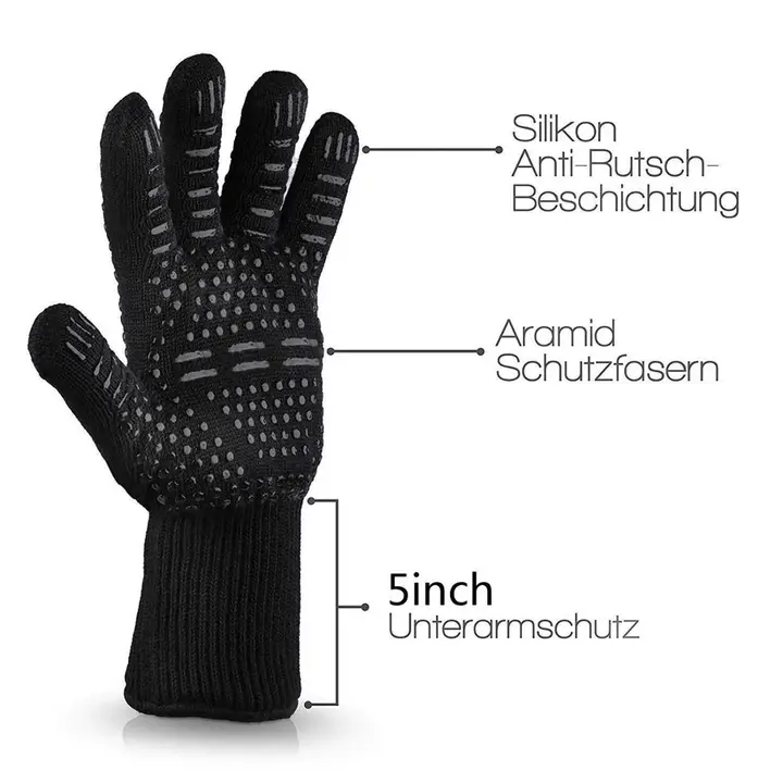 BBQ Grill Gloves Cut & Heat Resistant - Image 2