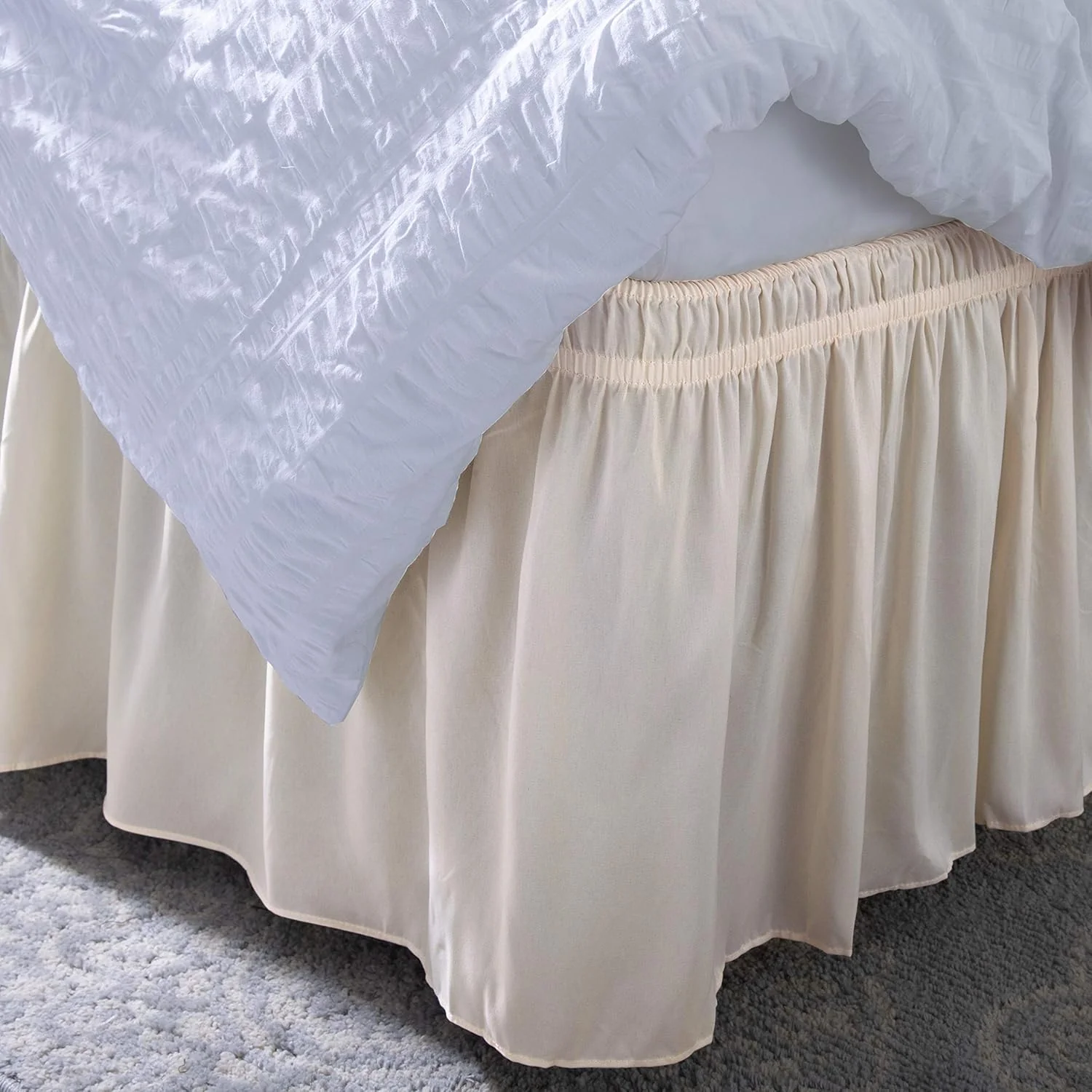 Beige Bed Ruffle King Size - Image 4