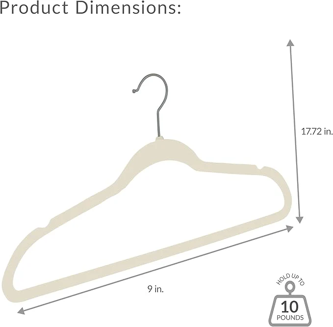 Velvet Hangers 10pk Ivory Simplify - Image 2