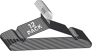 Black No-Slip Metal Hanger 12PK