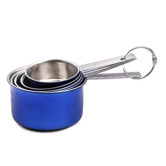 Stainless Steel Measuring Cups | 5-Piece | Blue | YBM Home - Image 3