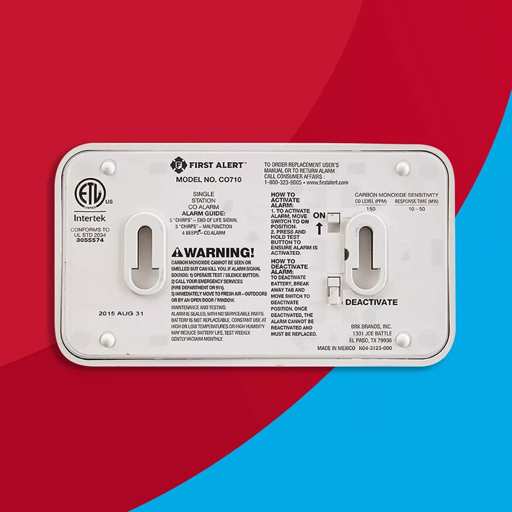 Carbon Monoxide Detector w/Digital Temperature Display Lithium Battery 10 Year Battery - Image 3