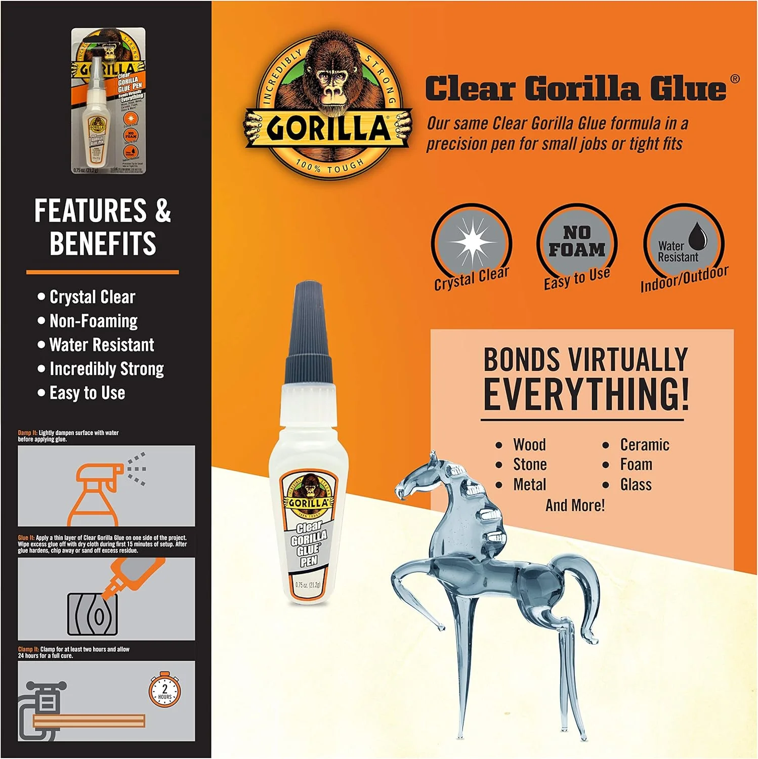 Gorilla Glue Pen Clear | Precision Adhesive | 0.75 oz - Image 5