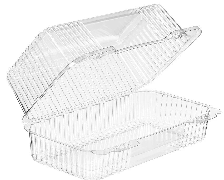 Clear Hinged Bar Cake Container Inline