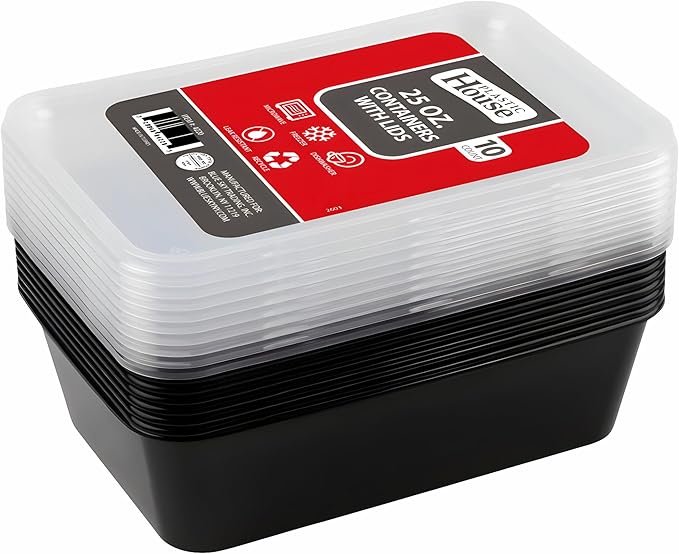 Containers w/Lids 25oz Plastic House - Image 3