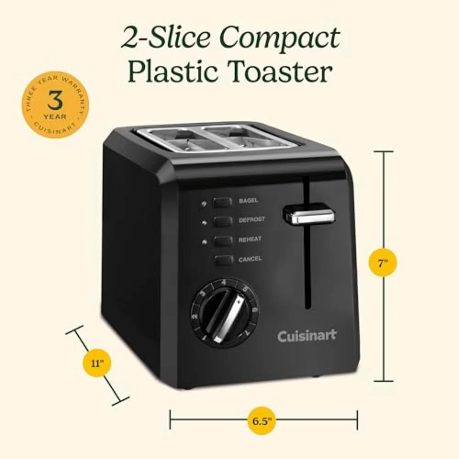 Cuisinart 2 Slice Toaster Black - Image 4