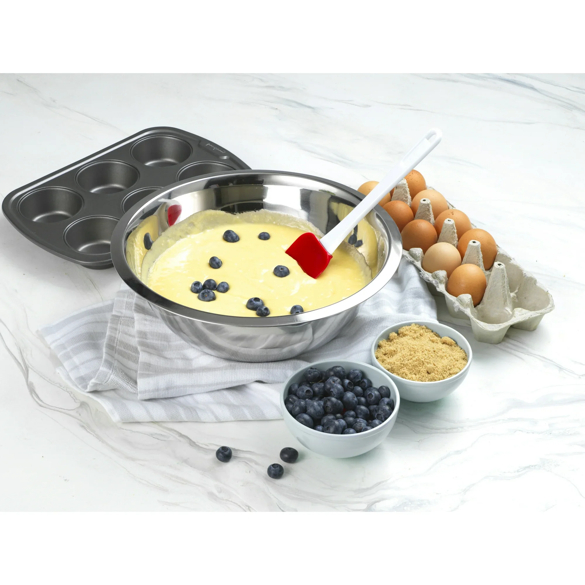 Deep Mixing Bowl | 2.5QT | Stainless Steel | Silver | YBM Home - Image 4