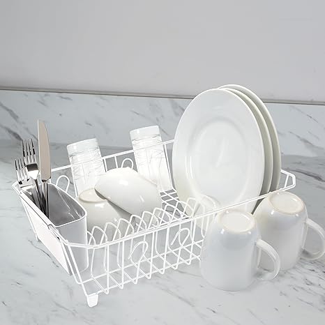 Dish Rack with Cutlery Basket | White | Kitchen Details - Image 3