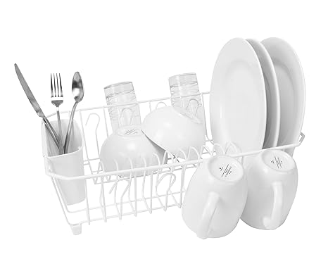 Dish Rack with Cutlery Basket | White | Kitchen Details - Image 4