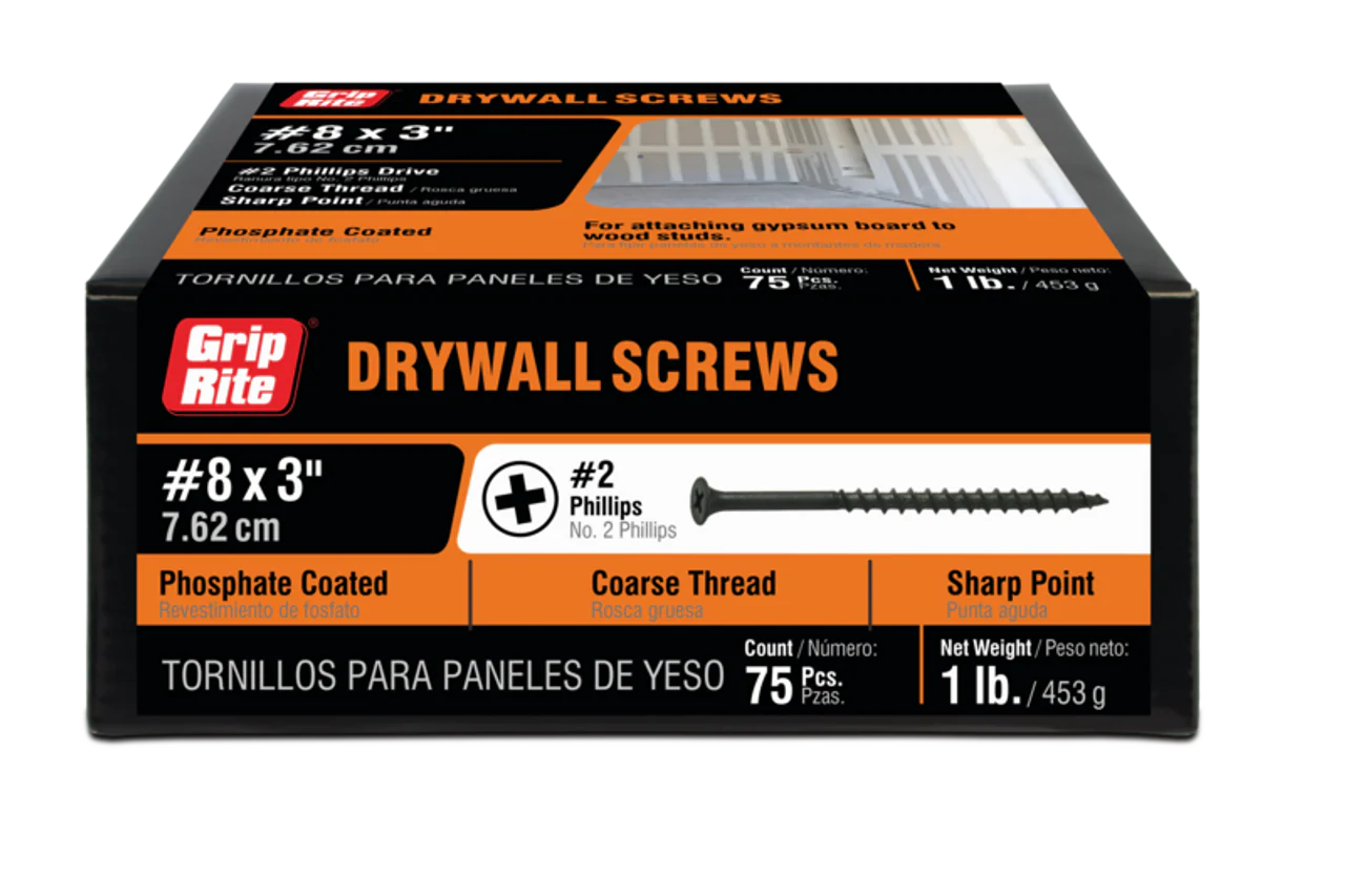 Drywall Screws #8 x 3" Grip Rite
