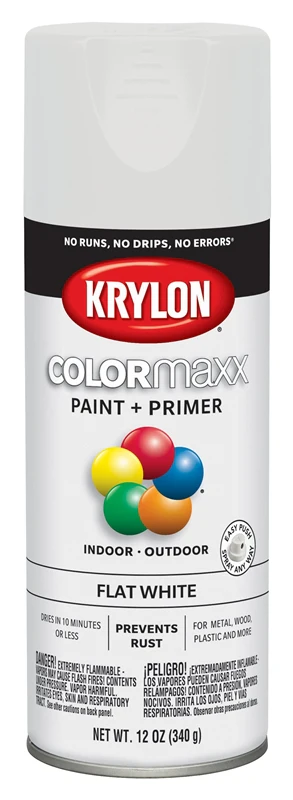 Krylon Flat White Spray Paint & Primer 12oz