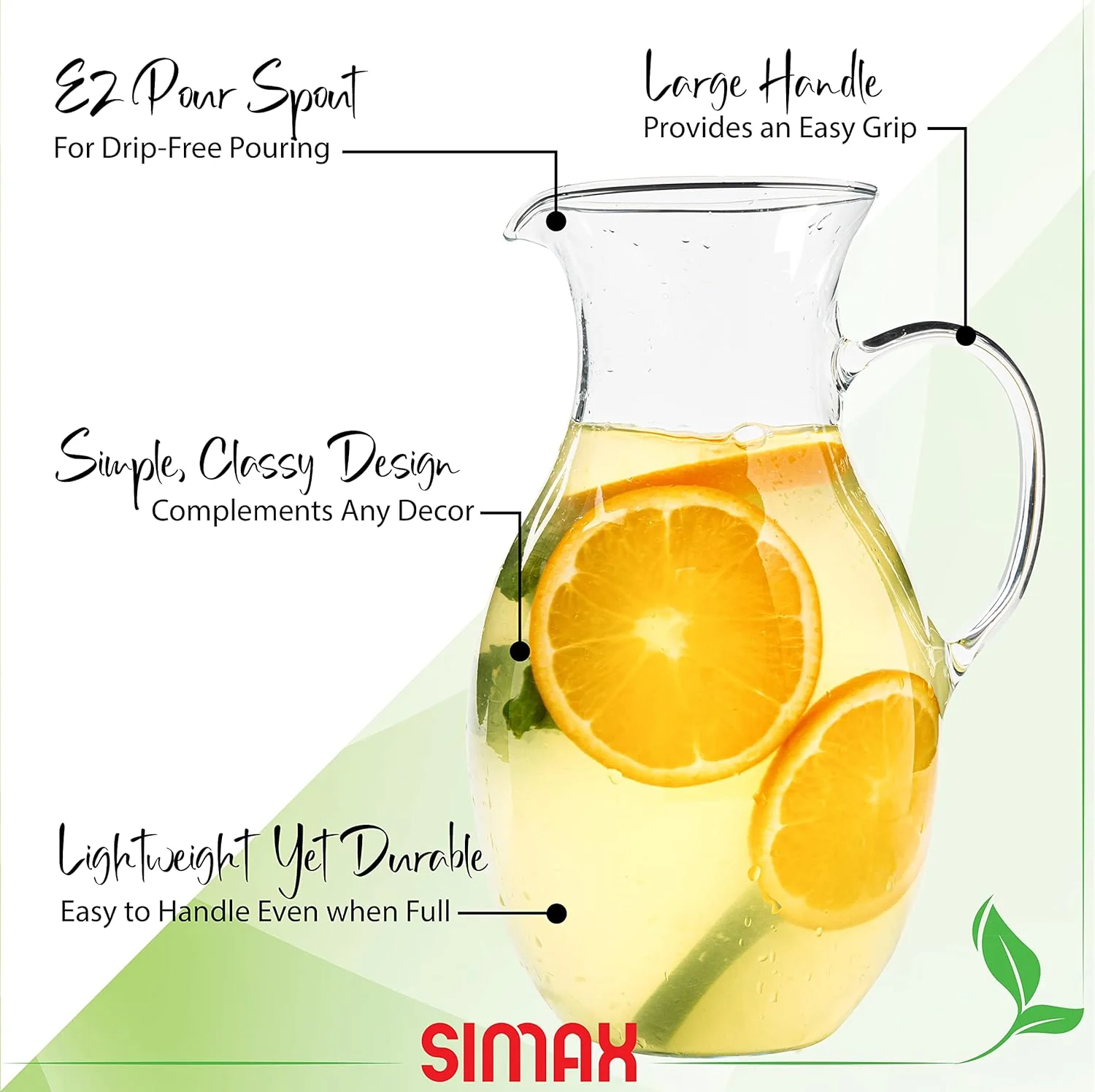Glass Jug 1.5 QT Borosilicate | Clear | Simax - Image 2