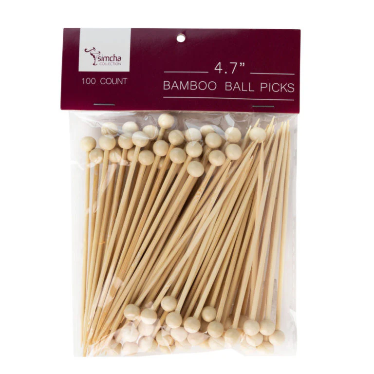 Gold Ball Picks 4.7" Simcha 100 Count