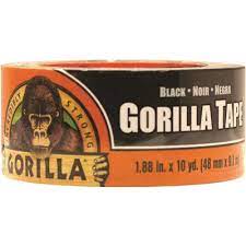 Gorilla Black Duct Tape 2" x 10 Yards | Heavy-Duty | Weather-Resistant | Double-Thick Adhesive