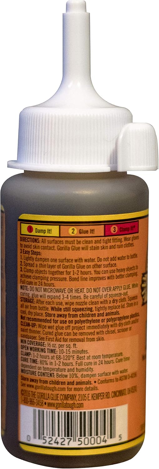 Gorilla Glue Original Polyurethane Adhesive | 4oz Bottle | Waterproof & Heavy Duty - Image 3