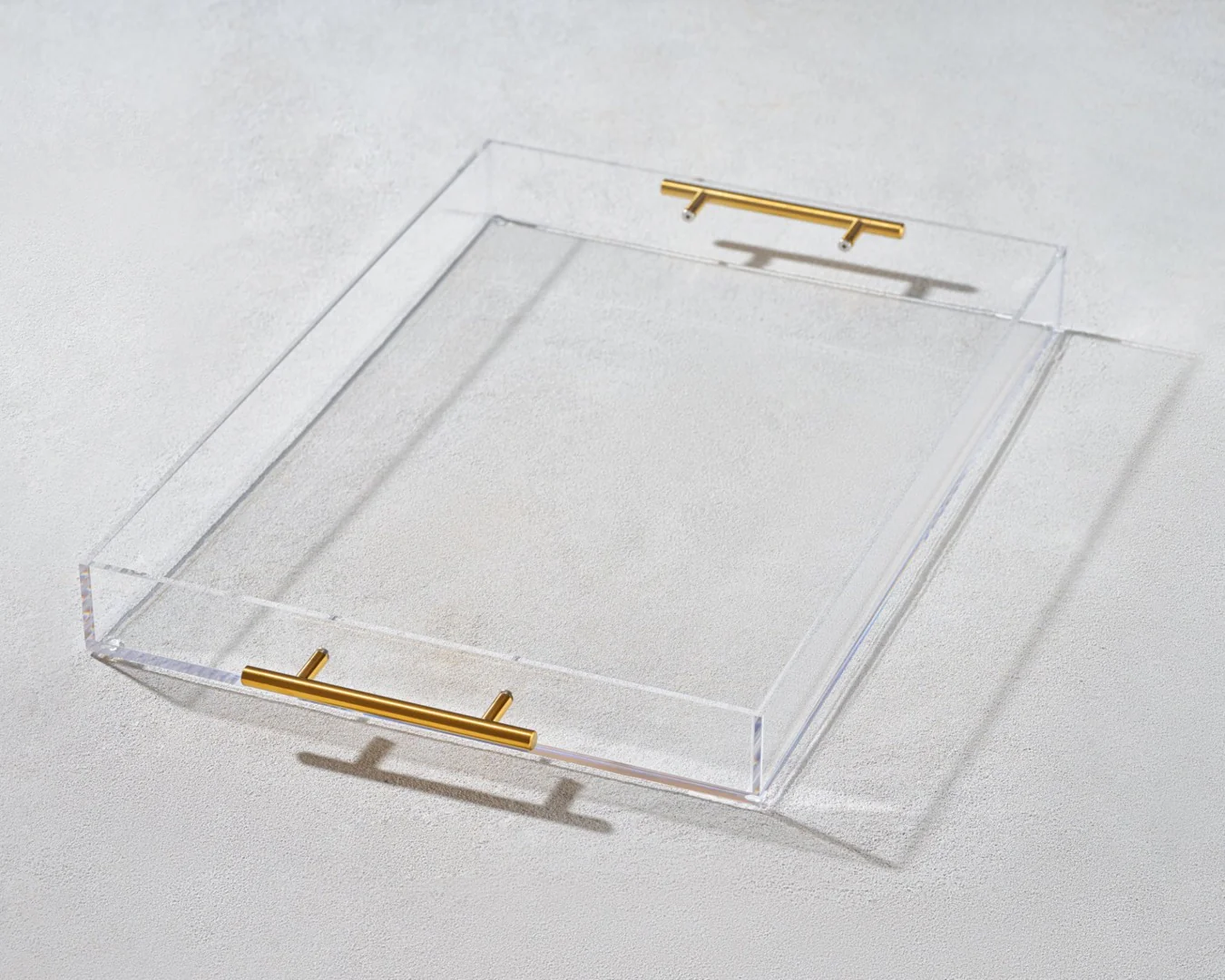 Grace Acrylic Clear Tray w/Gold Handle Vikko - Image 3