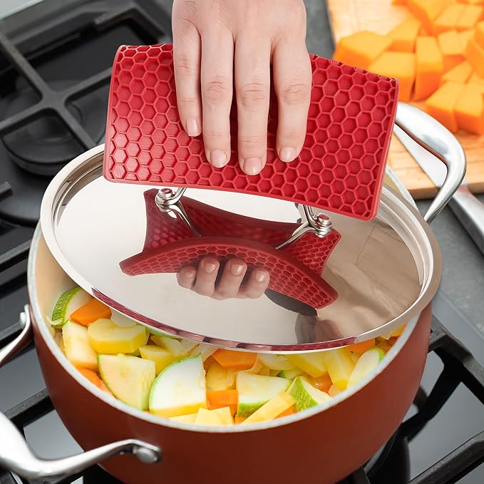 Honeycomb Trivet | Silicone | Red | 500 °F | HIC Kitchen - Image 2