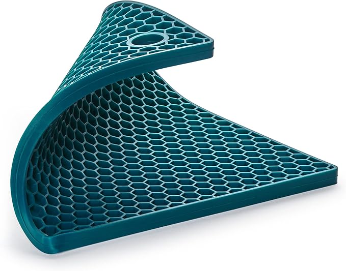 Honeycomb Trivet | Silicone | Turquoise Blue | HIC Kitchen - Image 2