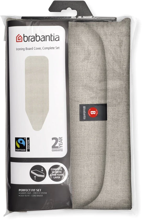 Ironing Board Cover Complete Set Size B (14" x 48") Denim Grey Brabantia.