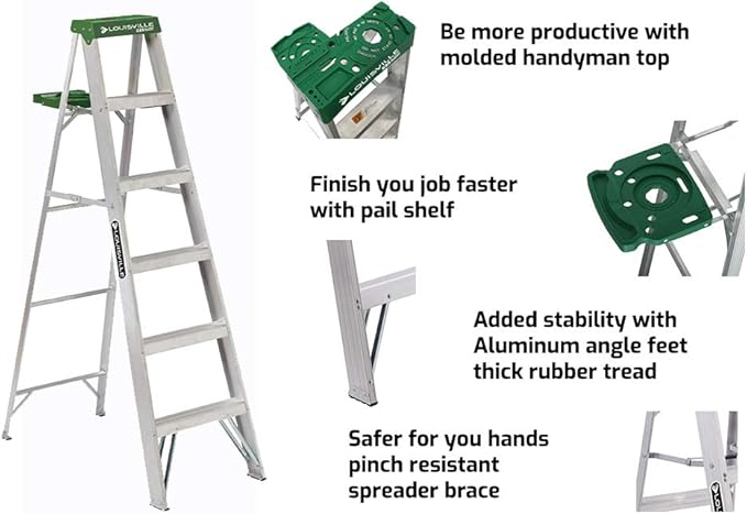 Louisville 4ft Ladder | Fiberglass Steps | 300 lbs - Image 2