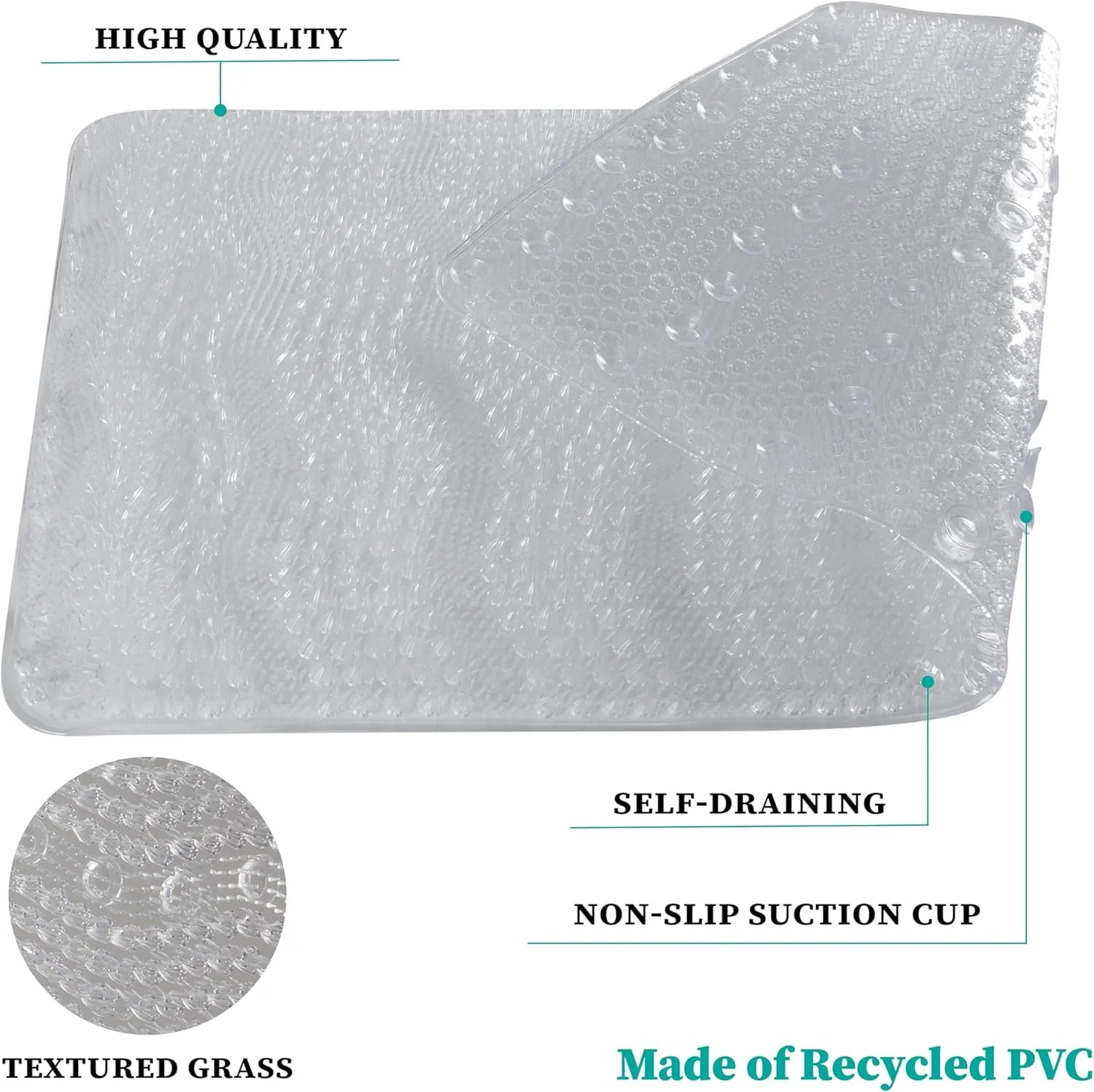 Massaging Bath Mat | White Non-Slip Shower Mat | Bath Bliss - Image 4