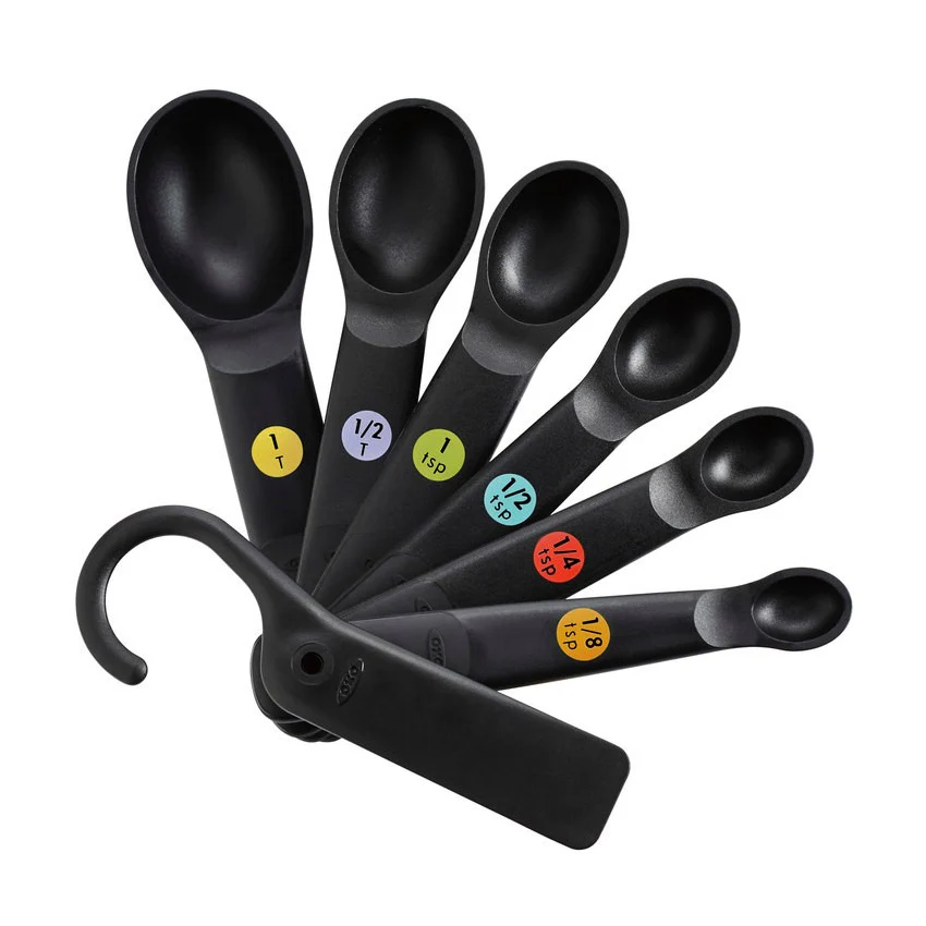 7 Piece Plastic Measuring Spoons Black OXO