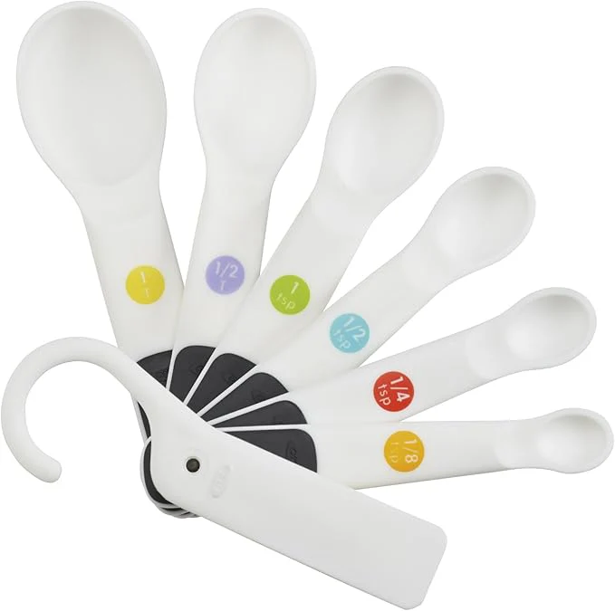 7 Piece Plastic Measuring Spoons White OXO