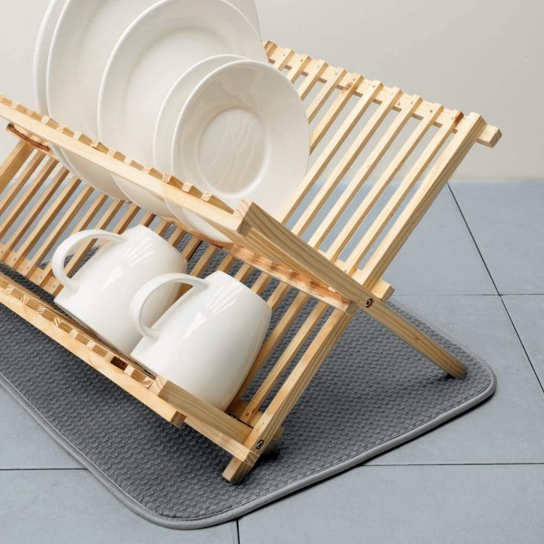 Microfiber Dish Drying Mat | 16" × 18" | Gray | Norpro - Image 3