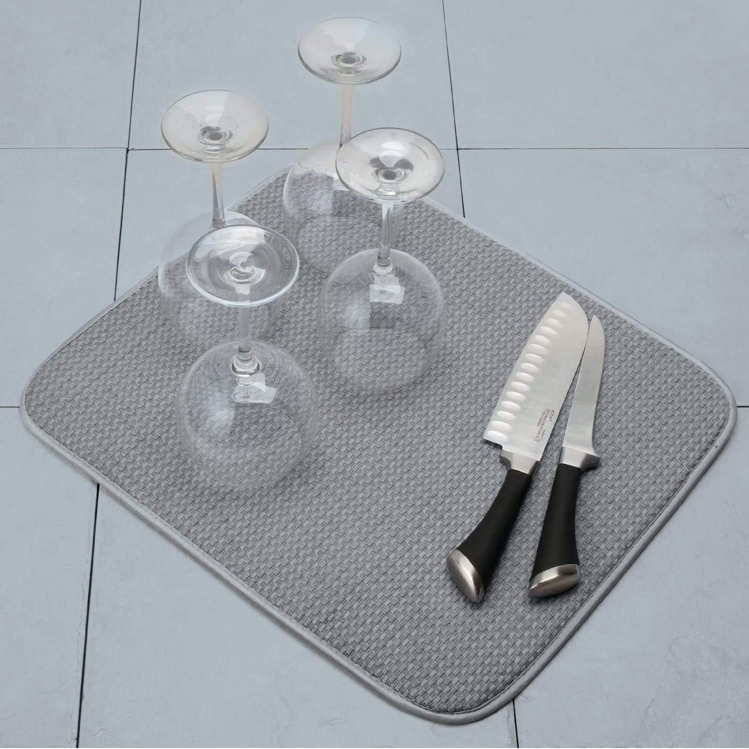 Microfiber Dish Drying Mat | 16" × 18" | Gray | Norpro - Image 5