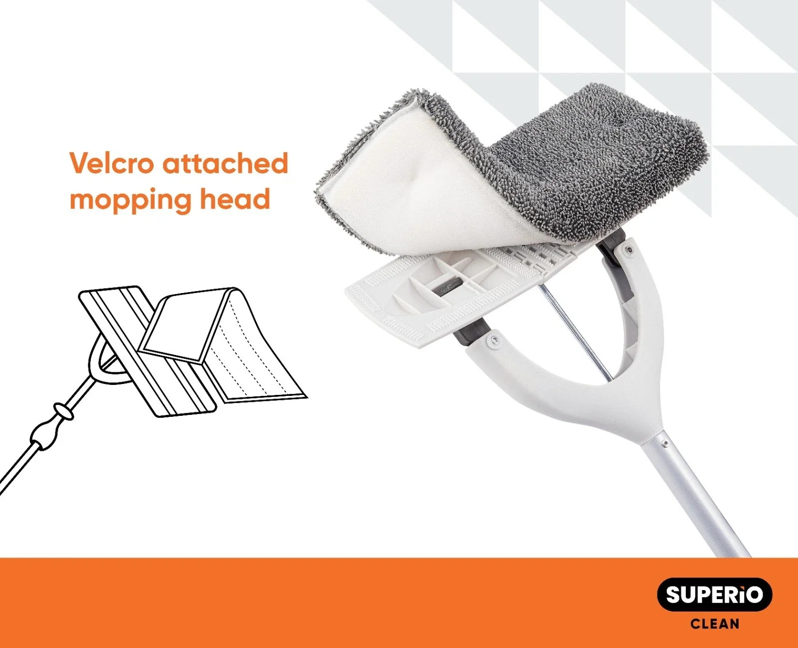 Superio Microfiber Self-Wring Mop | Washable Pad - Image 2