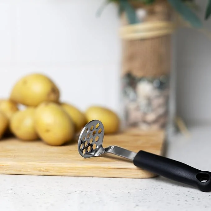 Mini Masher With Black Handle | 6 Inch | Stainless Steel | Fox Run - Image 2