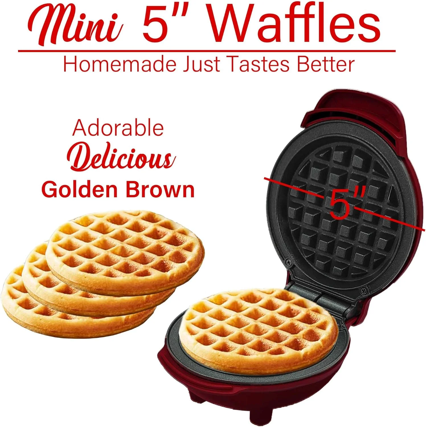 Mini Waffle Maker 5" Brentwood - Image 4