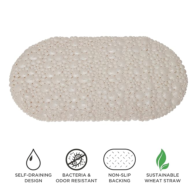 Non-Slip Bath Mat (26.4" x 14.6") Ivory Bath Bliss - Image 2