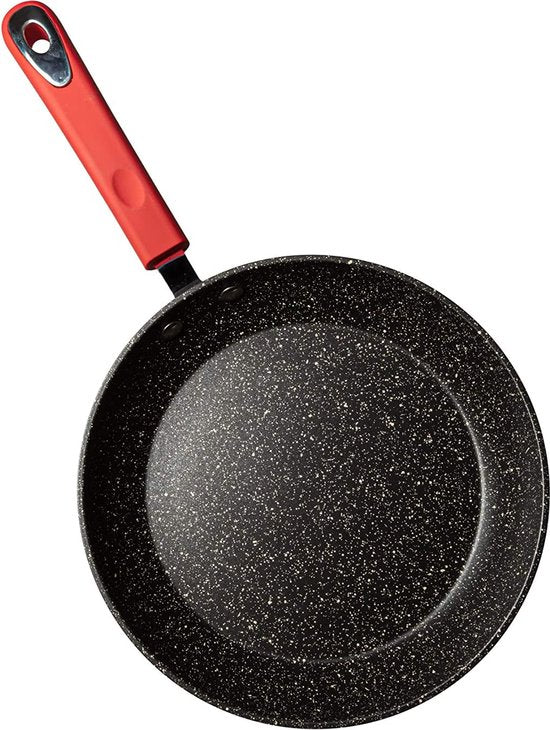 Non Stick Frying Pan Soft Grip Handle Red 9.5" Millvado
