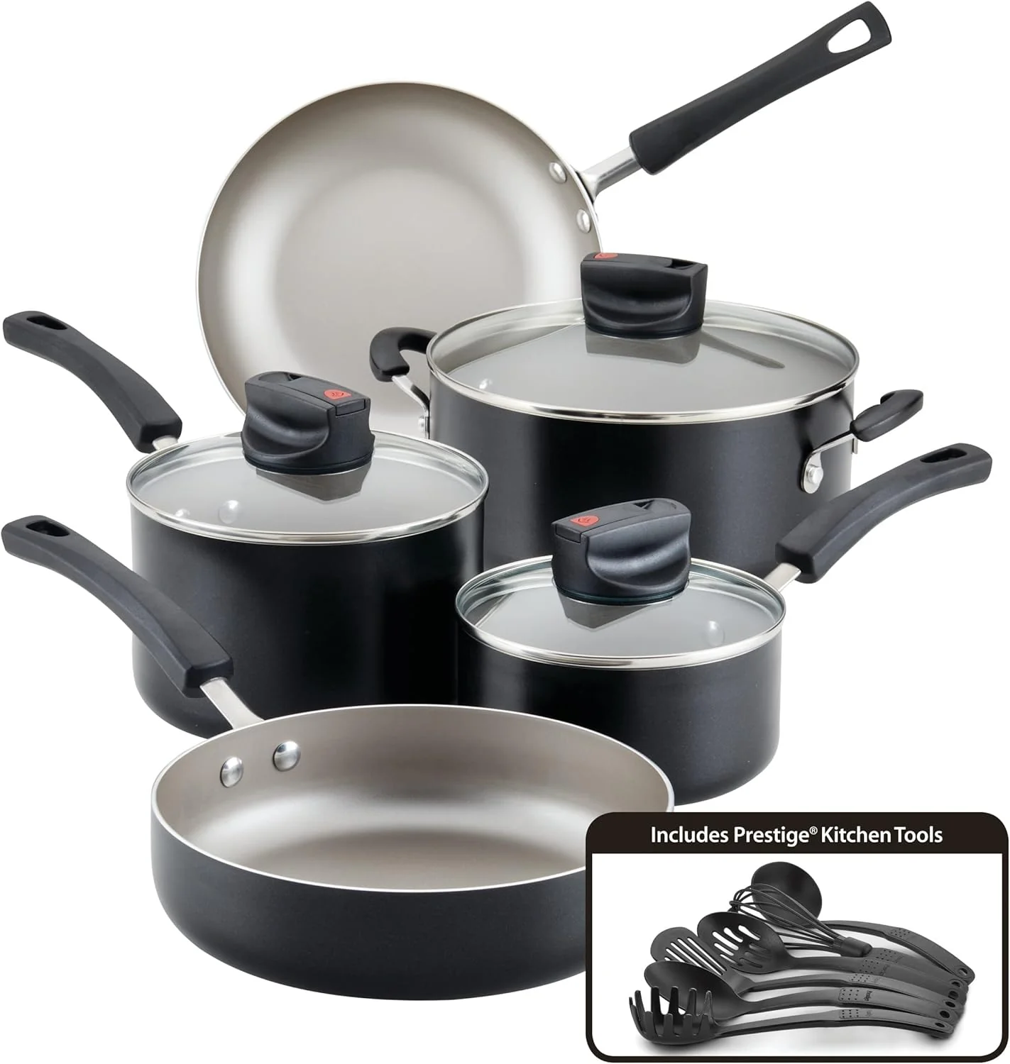 Nonstick Pots & Pans 14PC Black Farberware