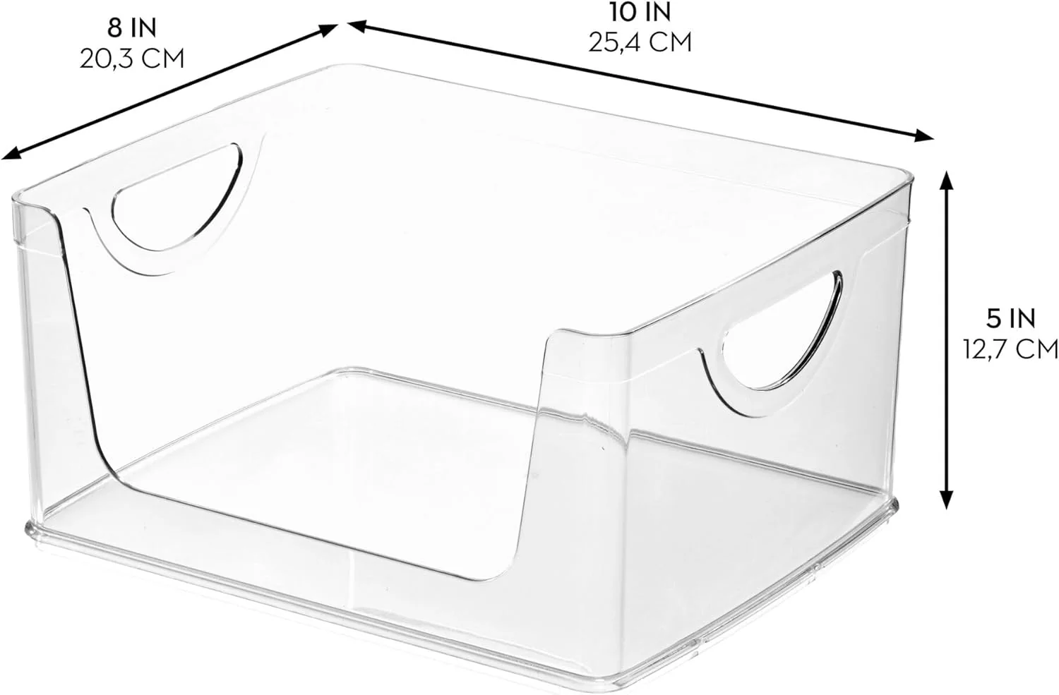 Open Front Storage Bin | Clear Bin | 8” x 10” x 5” | iDesign - Image 4